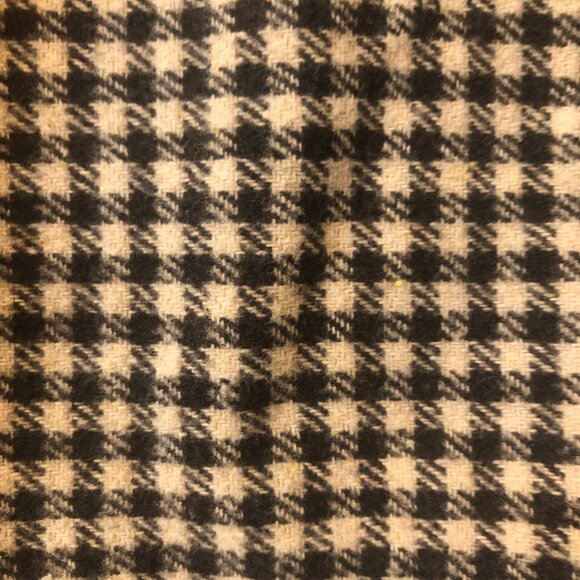 Wool blend Houndstooth Mini Skirt Brown Tan A-Line Preppy Small side zip - Picture 2 of 6